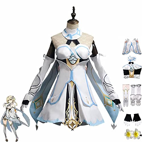 Genshin Impact-Kostüm, Lumine, Cosplay-Outfits, Anzug für Maskerade, Genshin-Thema, Lumine, Halloween, Karneval, Party, Jacke, Anzug, Kleidung mit Zubehör, Weiß, M von JKNYMY