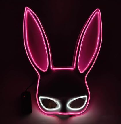 JKOKPMG Halloweenmaske Damenmaske Leuchtmaske Halloweenmaske Mit 3 Blitzmodi für Erwachsene Mask Party Halloween Karneval Cosplays Fasching Kostüme LED Maske Dekoration Hasenmaske Rosa JKOKPMG Halloweenmaske Damenmaske Leuchtmaske Halloweenmaske Mit 3 Blitzmodi für Erwachsene Mask Party Halloween Karneval Cosplays Fasching Kostüme LED Maske Dekoration Hasenmaske Rosa von JKOKPMG