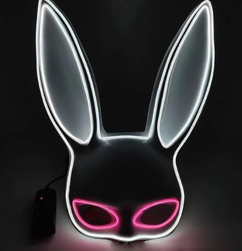 Halloween Maske,Led Halloween Maske Damenmaske Leuchtmaske Halloweenmaske Mit 3 Blitzmodi für Erwachsene Mask Party Halloween Karneval Cosplays Fasching Kostüme LED Maske Dekoration Hasenmaske weiß Halloween Maske,Led Halloween Maske Damenmaske Leuchtmaske Halloweenmaske Mit 3 Blitzmodi für Erwachsene Mask Party Halloween Karneval Cosplays Fasching Kostüme LED Maske Dekoration Hasenmaske weiß von JKOKPMG