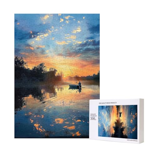 Angelszene gedrucktes Intelligenz-Puzzle aus Holz, 28 x 40 cm, 300 Teile (verpackt), Puzzle, Lernspiel für Erwachsene, Heimdekoration, Puzzle von JKSEEPYN
