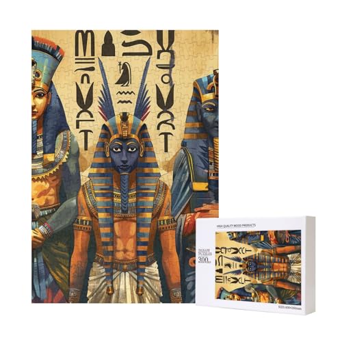 Antikes Ägypten-Stamm-Serie, gedrucktes Intelligenz-Puzzle aus Holz, 28 x 40 cm, 300 Teile (verpackt), Puzzle, Lernspiel für Erwachsene, Heimdekoration, Puzzle von JKSEEPYN