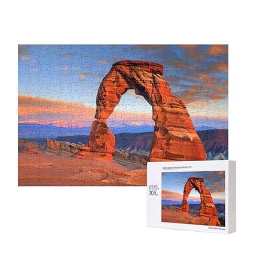 Arches National Park Intelligenz-Puzzle aus Holz, bedruckt, 40 x 28 cm, 300 Teile (verpackt), Puzzle, Lernspiel für Erwachsene, Heimdekoration, Puzzle von JKSEEPYN