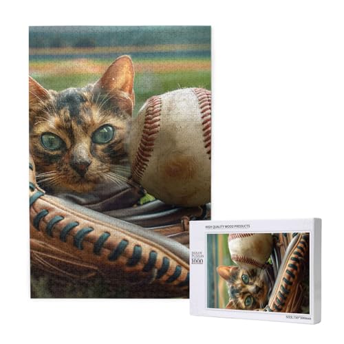 Baseball-Puzzle aus Holz, bedruckt, 50 x 75 cm, 1000 Teile (verpackt), Lernspiel für Erwachsene, Heimdekoration, Puzzle von JKSEEPYN
