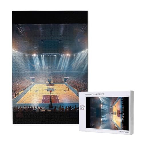 Basketball bedrucktes Intelligenz-Puzzle aus Holz, 50 x 75 cm, 1000 Teile (verpackt), Puzzle, Lernspiel für Erwachsene, Heimdekoration, Puzzle von JKSEEPYN