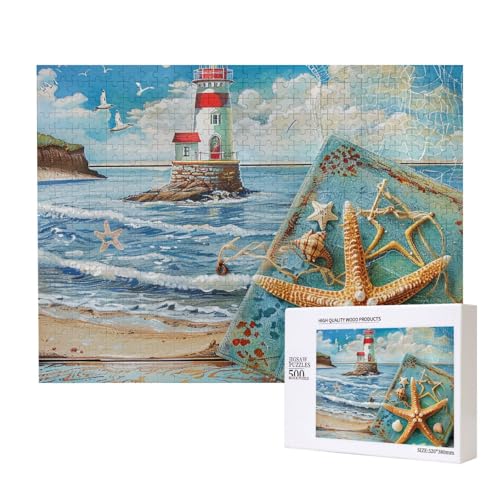 Bedrucktes Intelligenz-Puzzle aus Holz, 52 x 38 cm, 500 Teile (verpackt), Puzzle, Lernspiel für Erwachsene, Heimdekoration, Puzzle von JKSEEPYN