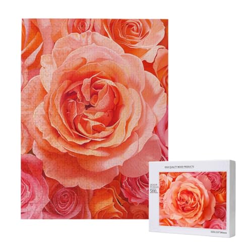 Bright Beautiful Rose Printed Wooden Intelligence Puzzle 38x52 cm - 500 Pieces (boxed) Jigsaw Puzzles Education Game for Adults - Home Decoration Puzzle von JKSEEPYN
