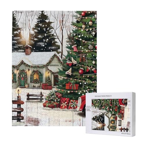 Farmhouse Intelligenz-Puzzle aus Holz, bedruckt, 38 x 52 cm, 500 Teile (verpackt), Lernspiel für Erwachsene, Heimdekoration, Puzzle von JKSEEPYN
