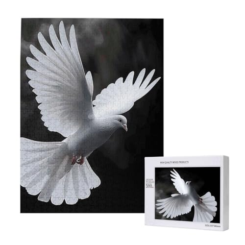 Flying Dove Intelligenz-Puzzle aus Holz, bedruckt, 38 x 52 cm, 500 Teile (verpackt), Lernspiel für Erwachsene, Heimdekoration, Puzzle von JKSEEPYN