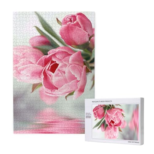 Hölzernes Intelligenz-Puzzle für den Außenbereich, hübsches Blumendruck, 50 x 75 cm, 1000 Teile (verpackt), Lernspiel für Erwachsene, Heimdekoration, Puzzle von JKSEEPYN
