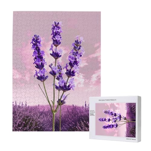Intelligenz-Puzzle, Lavendelblüte, 38 x 52 cm, 500 Teile (verpackt), Lernspiel für Erwachsene, Heimdekoration, Puzzle von JKSEEPYN