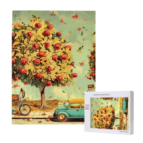 Intelligenz-Puzzle "Auto unter Obstbäumen", 38 x 52 cm, 500 Teile (verpackt), Lernspiel für Erwachsene, Heimdekoration, Puzzle von JKSEEPYN