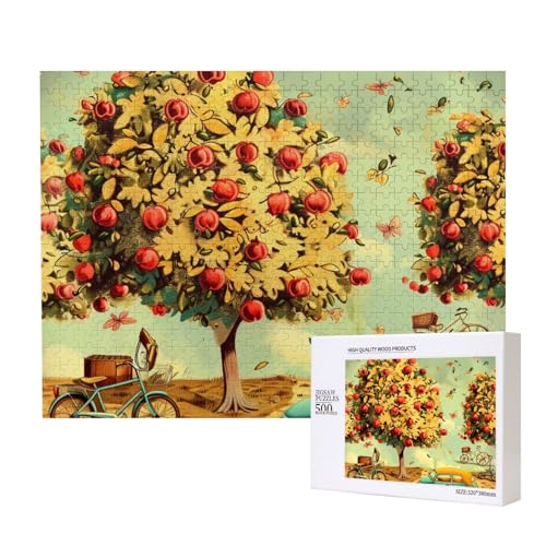 Intelligenz-Puzzle "Auto unter Obstbäumen", 52 x 38 cm, 500 Teile (verpackt), Lernspiel für Erwachsene, Heimdekoration, Puzzle von JKSEEPYN