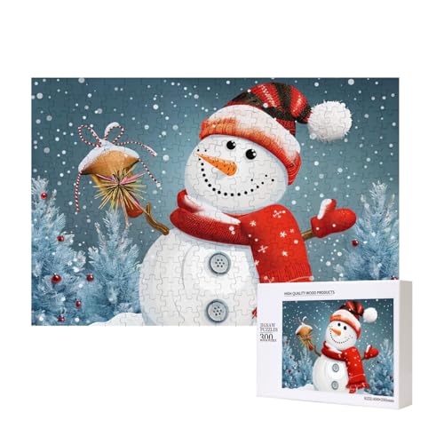 Intelligenz-Puzzle "Merry Christmas", aus Holz, bedruckt, 40 x 28 cm, 300 Teile (in Box), Lernspiel für Erwachsene, Heimdekoration, Puzzle von JKSEEPYN