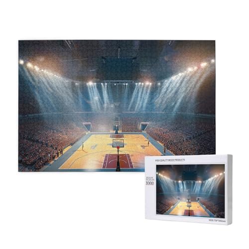 Intelligenz-Puzzle aus Holz, 75 x 50 cm, Basketball, bedruckt, 1000 Teile (verpackt), Puzzle, Lernspiel für Erwachsene, Heimdekoration, Puzzle von JKSEEPYN