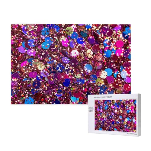 Intelligenz-Puzzle aus Holz, 75 x 50 cm, Glitzermuster, bedruckt, 1000 Teile (verpackt), Puzzle, Lernspiel für Erwachsene, Heimdekoration, Puzzle von JKSEEPYN