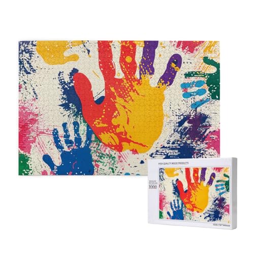 Intelligenz-Puzzle aus Holz, 75 x 50 cm, Handdruck, 1000 Teile (verpackt), Puzzle, Lernspiel für Erwachsene, Heimdekoration, Puzzle von JKSEEPYN