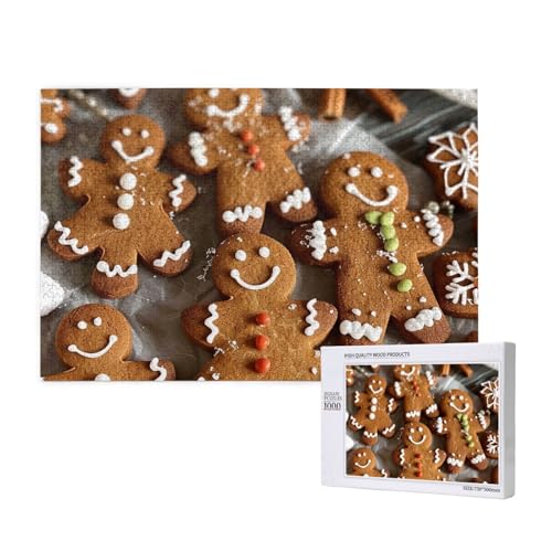 Intelligenz-Puzzle aus Holz, 75 x 50 cm, Lebkuchenkekse, bedruckt, 1000 Teile (verpackt), Puzzle, Lernspiel für Erwachsene, Heimdekoration, Puzzle von JKSEEPYN