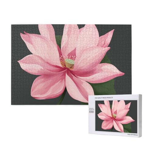 Intelligenz-Puzzle aus Holz, 75 x 50 cm, Lotusblüte 1, bedruckt, 1000 Teile (verpackt), Puzzle, Lernspiel für Erwachsene, Heimdekoration, Puzzle von JKSEEPYN