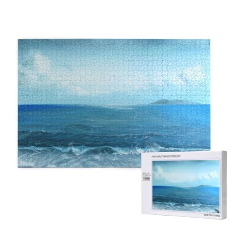 Intelligenz-Puzzle aus Holz, 75 x 50 cm, Motiv: Das Meer, bedruckt, 1000 Teile (verpackt), Puzzle, Lernspiel für Erwachsene, Heimdekoration, Puzzle von JKSEEPYN