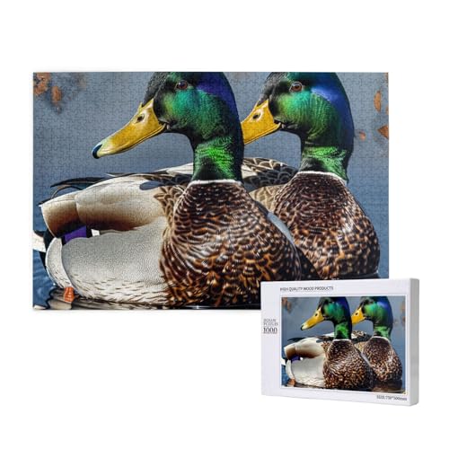 Intelligenz-Puzzle aus Holz, 75 x 50 cm, Stockente, bedruckt, 1000 Teile (verpackt), Puzzle, Lernspiel für Erwachsene, Heimdekoration, Puzzle von JKSEEPYN