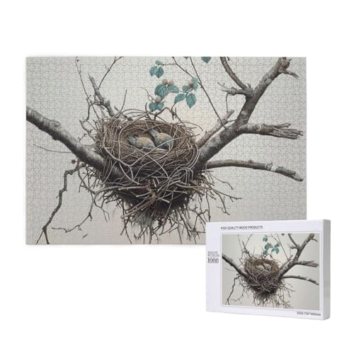 Intelligenz-Puzzle aus Holz, 75 x 50 cm, Vogelnest, 1 bedruckt, 1000 Teile (verpackt), Puzzle, Lernspiel für Erwachsene, Heimdekoration, Puzzle von JKSEEPYN