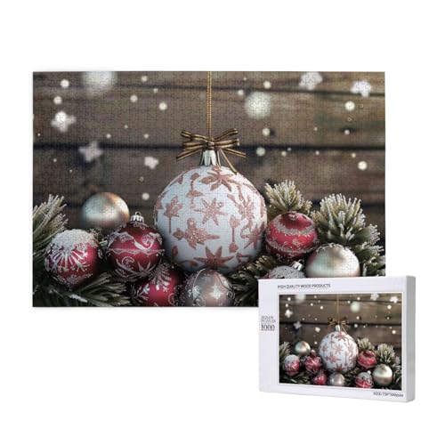 Intelligenz-Puzzle aus Holz, 75 x 50 cm, Weihnachtsdekoration, bedruckt, 1000 Teile (verpackt), Puzzle, Lernspiel für Erwachsene, Heimdekoration, Puzzle von JKSEEPYN