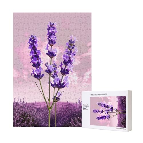 Intelligenz-Puzzle aus Holz, Lavendelblüte, 28 x 40 cm, 300 Teile (verpackt), Puzzle, Lernspiel für Erwachsene, Heimdekoration, Puzzle von JKSEEPYN