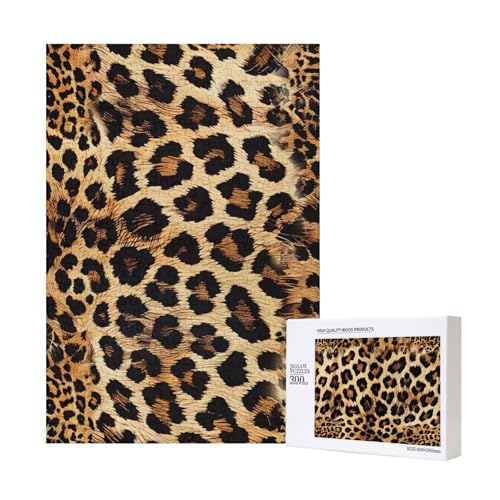 Intelligenz-Puzzle aus Holz, Leopardenmuster, 28 x 40 cm, 300 Teile (verpackt), Lernspiel für Erwachsene, Heimdekoration, Puzzle von JKSEEPYN