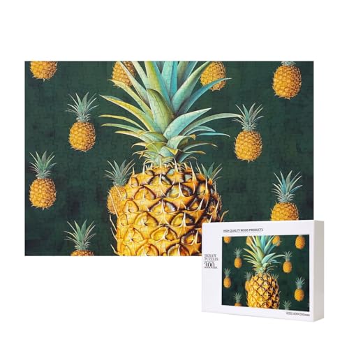 Intelligenz-Puzzle aus Holz, Motiv: tropische Früchte, Ananas, bedruckt, 40 x 28 cm, 300 Teile (verpackt), Puzzle, Lernspiel für Erwachsene, Heimdekoration, Puzzle von JKSEEPYN
