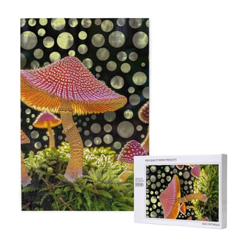 Intelligenz-Puzzle aus Holz, Pilz, bedruckt, 50 x 75 cm, 1000 Teile (verpackt), Puzzle, Lernspiel für Erwachsene, Heimdekoration, Puzzle von JKSEEPYN