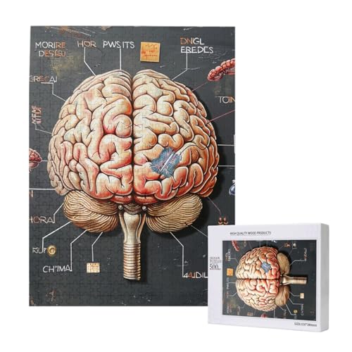Intelligenz-Puzzle aus Holz, bedruckt, 38 x 52 cm, 500 Teile (verpackt), Lernspiel für Erwachsene, Heimdekoration, Puzzle von JKSEEPYN