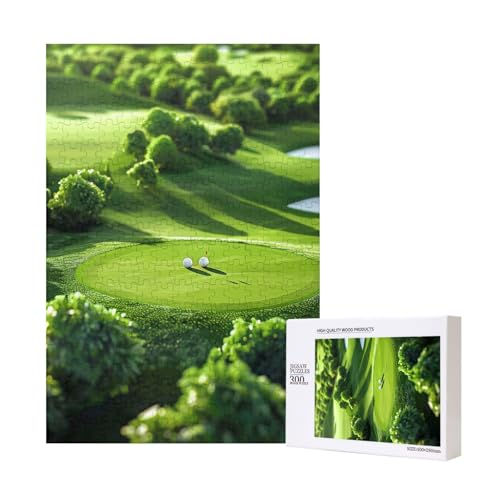 Intelligenz-Puzzle aus Holz, bedruckt, Golfplatz, 28 x 40 cm, 300 Teile (verpackt), Lernspiel für Erwachsene, Heimdekoration, Puzzle von JKSEEPYN