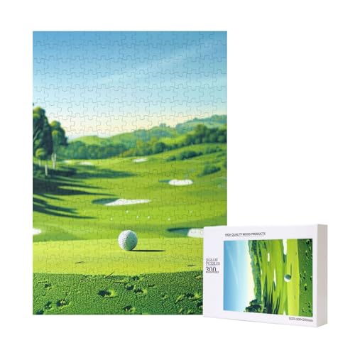 Intelligenz-Puzzle aus Holz, bedruckt, Golfplatz, 28 x 40 cm, 300 Teile (verpackt), Lernspiel für Erwachsene, Heimdekoration, Puzzle von JKSEEPYN