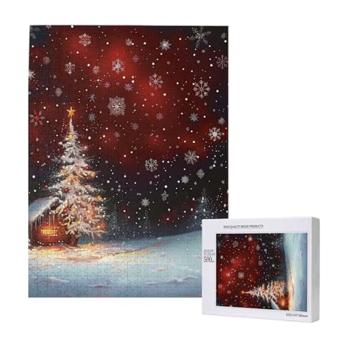 Intelligenz-Puzzle aus Holz, bedruckt, Weihnachten, 38 x 52 cm, 500 Teile (verpackt), Lernspiel für Erwachsene, Heimdekoration, Puzzle von JKSEEPYN
