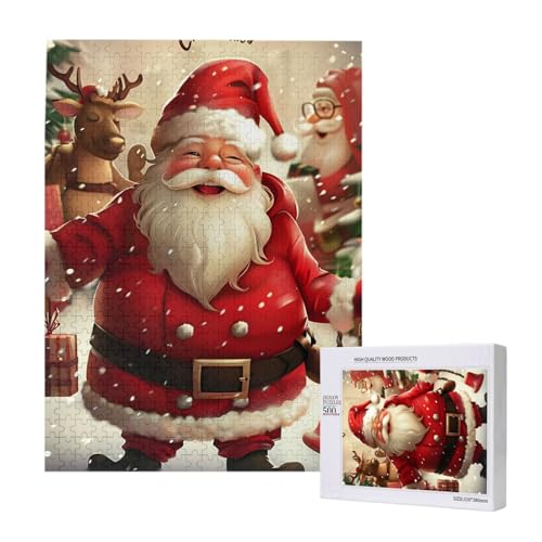 Intelligenz-Puzzle aus Holz, bedruckt mit Aufschrift "Merry Christmas", 38 x 52 cm, 500 Teile (verpackt), Lernspiel für Erwachsene, Heimdekoration, Puzzle von JKSEEPYN