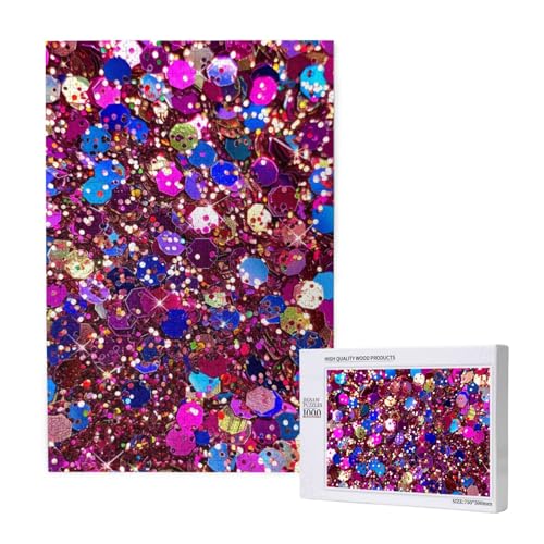 Intelligenz-Puzzle aus Holz, mit Glitzer-Muster, bedruckt, 50 x 75 cm, 1000 Teile (verpackt), Puzzle, Lernspiel für Erwachsene, Heimdekoration, Puzzle von JKSEEPYN