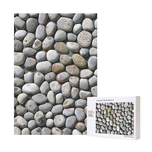 Intelligenz-Puzzle aus Holz, mit Kieselstein, bedruckt, 28 x 40 cm, 300 Teile (verpackt), Puzzle, Lernspiel für Erwachsene, Heimdekoration, Puzzle von JKSEEPYN