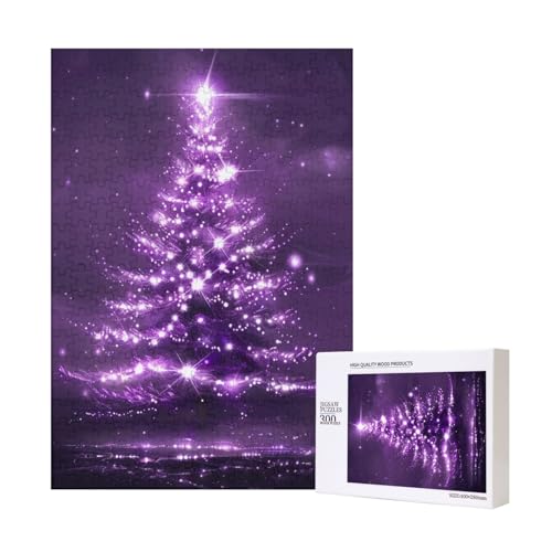 Intelligenz-Puzzle aus Holz, mit Weihnachtsbaum, bedruckt, 28 x 40 cm, 300 Teile (verpackt), Puzzle, Lernspiel für Erwachsene, Heimdekoration, Puzzle von JKSEEPYN