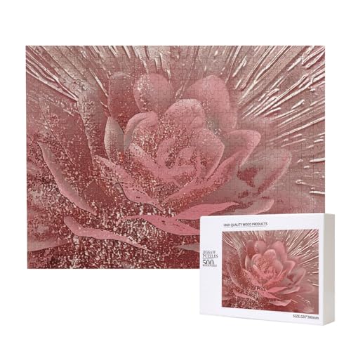 Intelligenz-Puzzle aus Holz mit goldfarbenen Streifen, 52 x 38 cm, 500 Teile (verpackt), Lernspiel für Erwachsene, Heimdekorationspuzzle von JKSEEPYN