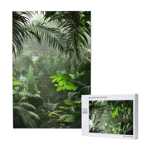 Intelligenz-Puzzle aus Holz mit tropischem Regenwald, bedruckt, 50 x 75 cm, 1000 Teile (verpackt), Puzzle, Lernspiel für Erwachsene, Heimdekoration, Puzzle von JKSEEPYN