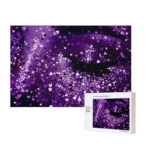 Intelligenz-Puzzle für Damen, lila, glitzernd, 40 x 28 cm, 300 Teile (verpackt), Lernspiel für Erwachsene, Heimdekoration, Puzzle von JKSEEPYN