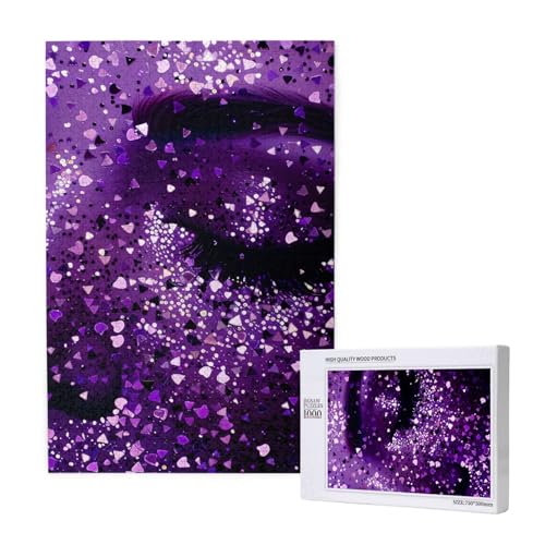 Intelligenz-Puzzle für Damen, violett, glitzernd, 50 x 75 cm, 1000 Teile (verpackt), Lernspiel für Erwachsene, Heimdekoration, Puzzle von JKSEEPYN