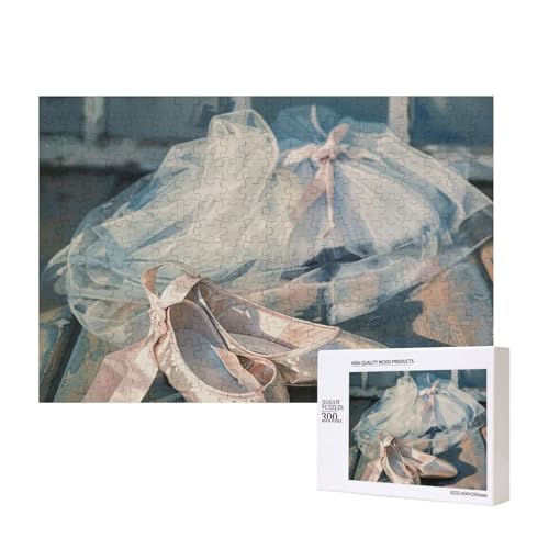 Intelligenz-Puzzle mit Ballettschuh, bedruckt, Holz, 40 x 28 cm, 300 Teile (verpackt), Puzzle, Lernspiel für Erwachsene, Heimdekoration, Puzzle von JKSEEPYN