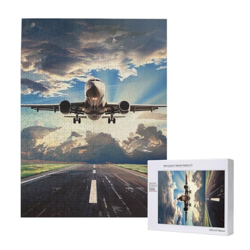 Intelligenz-Puzzle mit Flugzeug-Motiv, 38 x 52 cm, 500 Teile (verpackt), Lernspiel für Erwachsene, Heimdekoration, Puzzle von JKSEEPYN