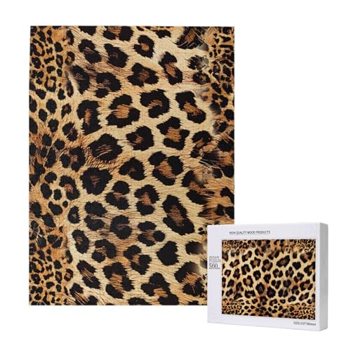 Intelligenz-Puzzle mit Leopardenmuster, 38 x 52 cm, 500 Teile (verpackt), Lernspiel für Erwachsene, Heimdekoration, Puzzle von JKSEEPYN