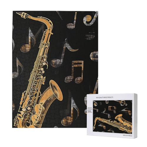 Intelligenz-Puzzle mit Musiknoten und Höhen, 38 x 52 cm, 500 Teile (verpackt), Lernspiel für Erwachsene, Heimdekorationspuzzle von JKSEEPYN