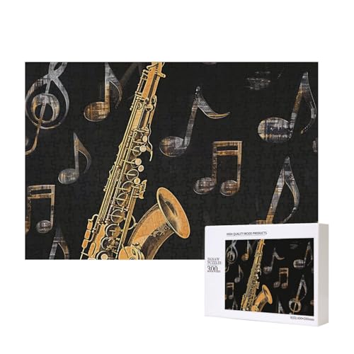 Intelligenz-Puzzle mit Musiknoten und Höhen, aus Holz, 40 x 28 cm, 300 Teile (verpackt), Lernspiel für Erwachsene, Heimdekoration, Puzzle von JKSEEPYN