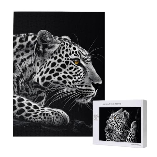 Intelligenz-Puzzle mit Tier-Leopardenmuster, 38 x 52 cm, 500 Teile (verpackt), Puzzle, Lernspiel für Erwachsene, Heimdekoration, Puzzle von JKSEEPYN