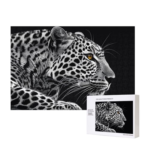 Intelligenz-Puzzle mit Tier-Leopardenmuster, 40 x 28 cm, 300 Teile (verpackt), Puzzle, Lernspiel für Erwachsene, Heimdekoration, Puzzle von JKSEEPYN