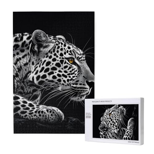 Intelligenz-Puzzle mit Tier-Leopardenmuster, 50 x 75 cm, 1000 Teile (verpackt), Puzzle, Lernspiel für Erwachsene, Heimdekoration, Puzzle von JKSEEPYN